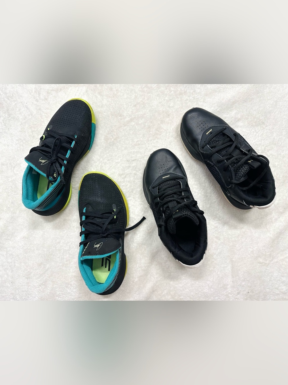 Boys Lot Under Armour Lockdown 6 & 3Zero 3 SC Curry Athletic Sneakers Size 3Y